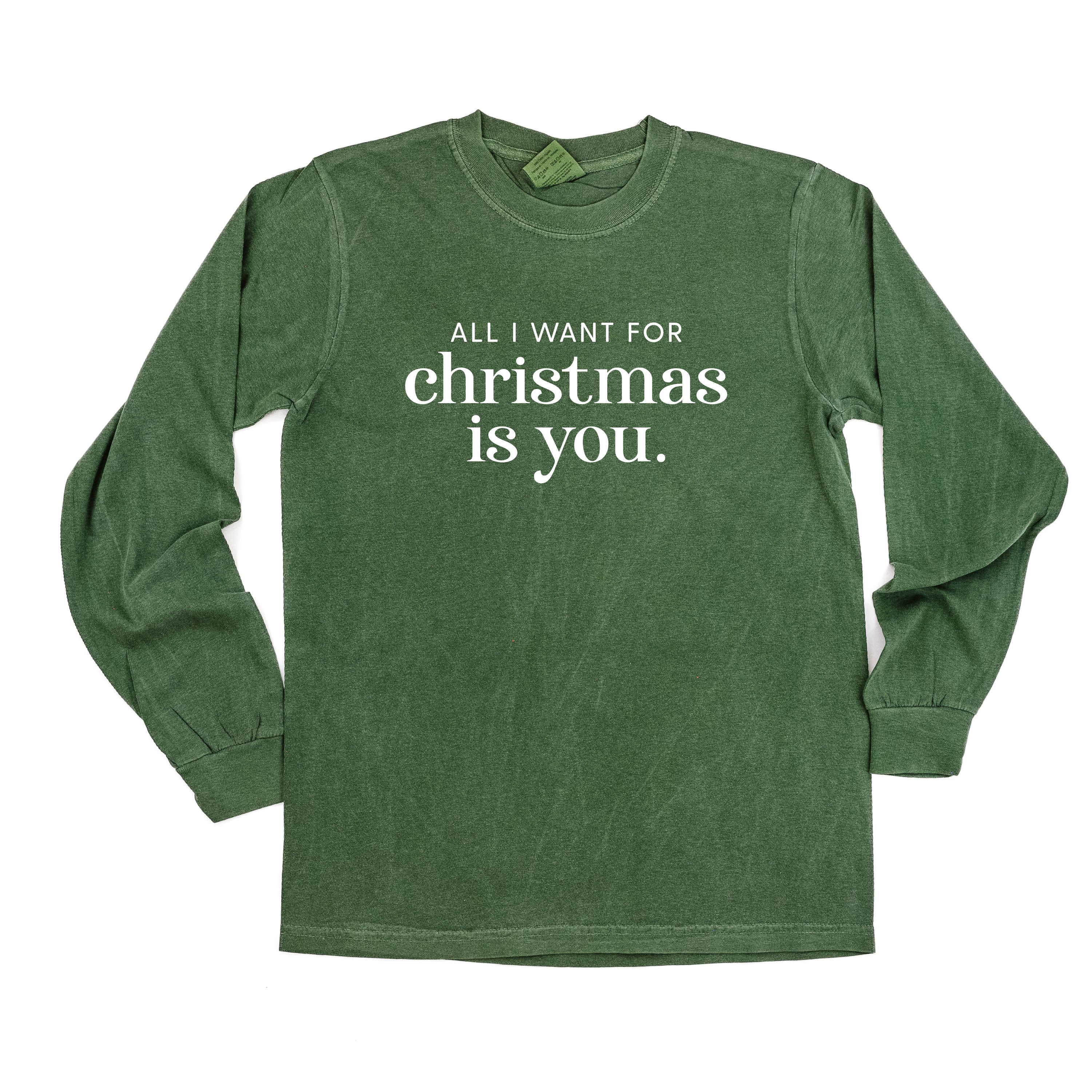 All I Want For Christmas Is You - LONG SLEEVE Comfort Colors Tee Little Mama Shirt Shop
