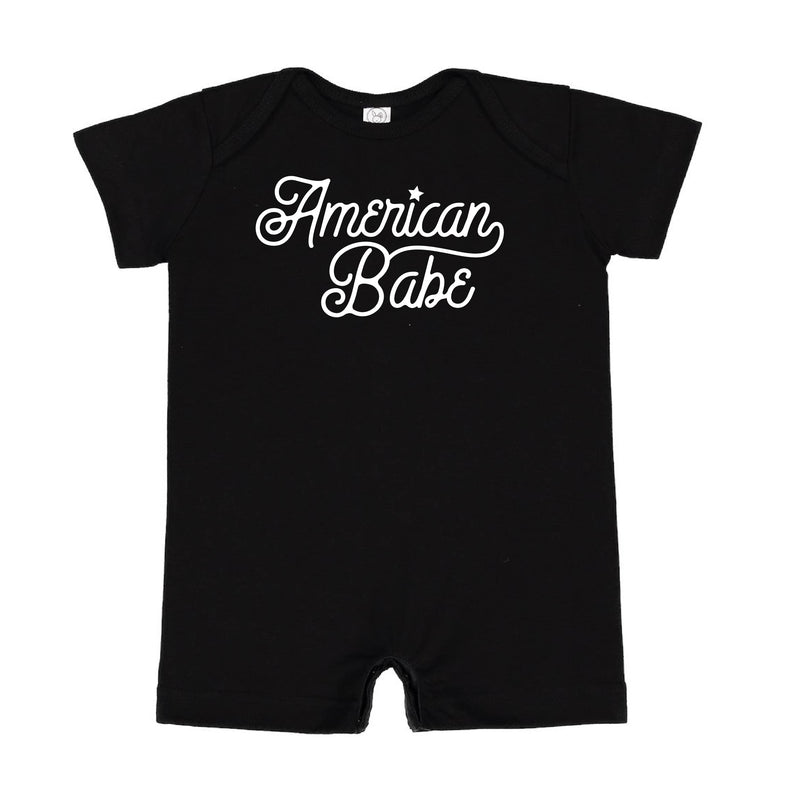 AMERICAN BABE - SCRIPT - Short Sleeve / Shorts - One Piece Baby Romper