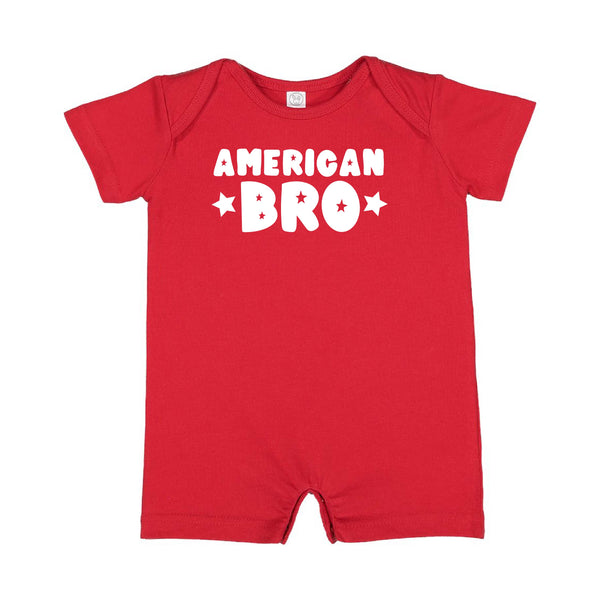 AMERICAN BRO - Short Sleeve / Shorts - One Piece Baby Romper