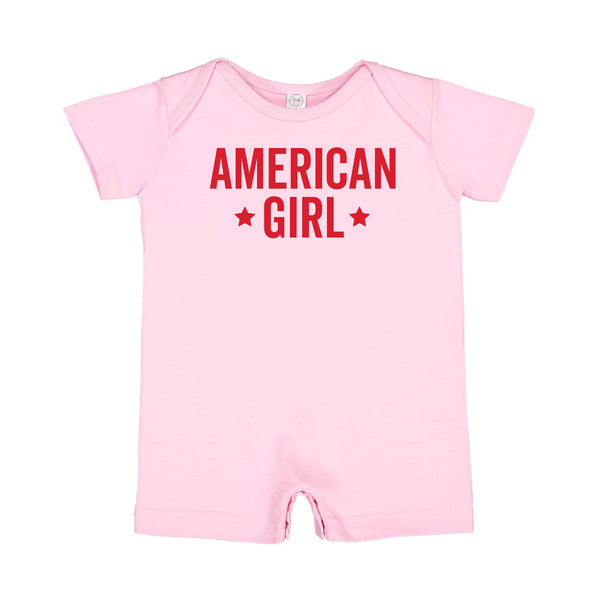 AMERICAN GIRL - BLOCK - Short Sleeve / Shorts - One Piece Baby Romper