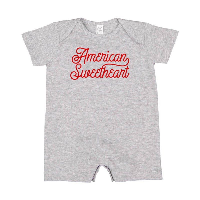 AMERICAN SWEETHEART - SCRIPT - Short Sleeve / Shorts - One Piece Baby Romper