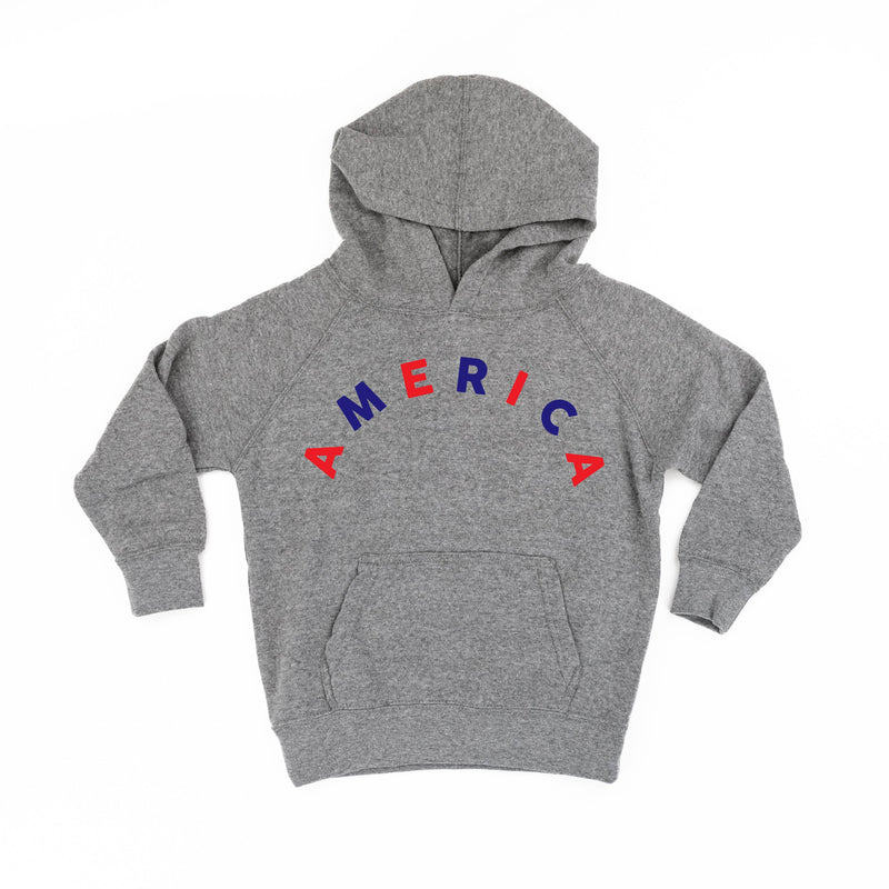 AMERICA (Arched) - Red+Blue - Child Hoodie
