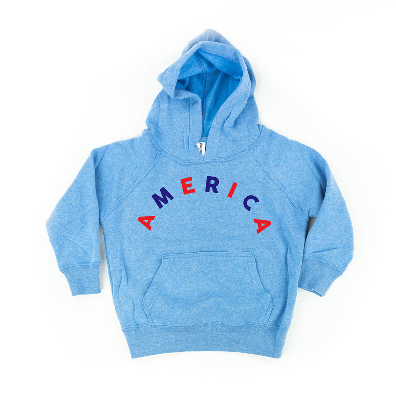 AMERICA (Arched) - Red+Blue - Child Hoodie