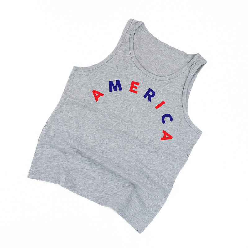 AMERICA (Arched) - Red + Blue - CHILD Jersey Tank