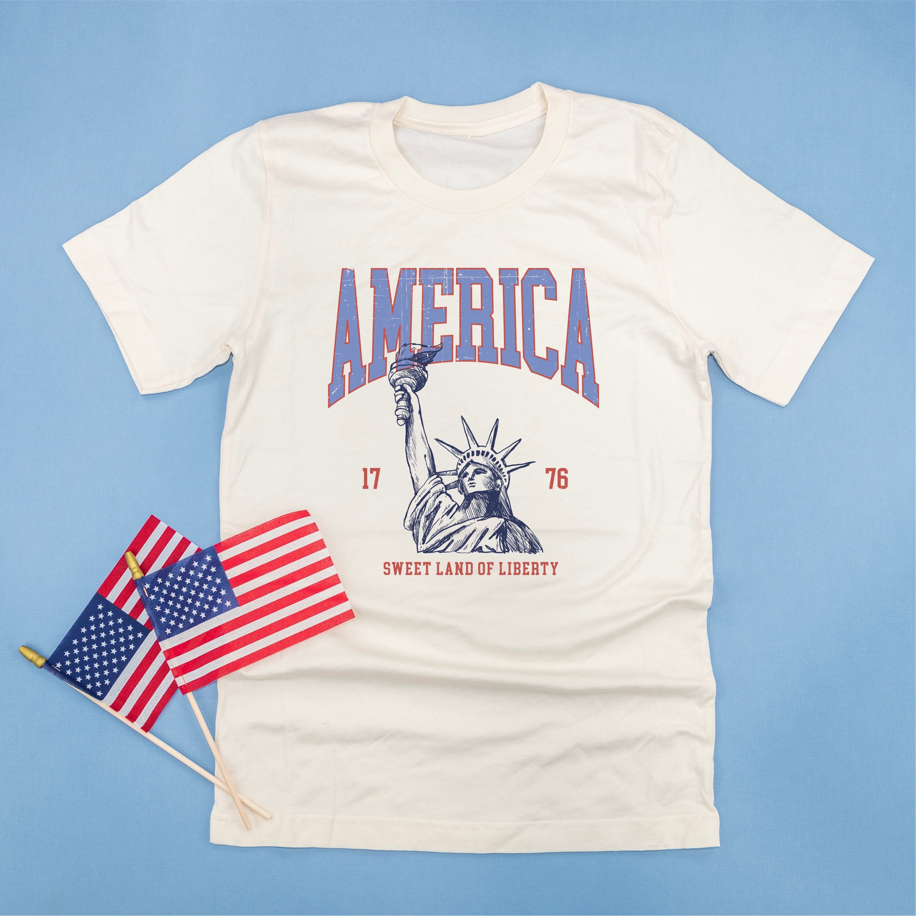 America - Sweet Land of Liberty - Unisex Tee Little Mama Shirt Shop