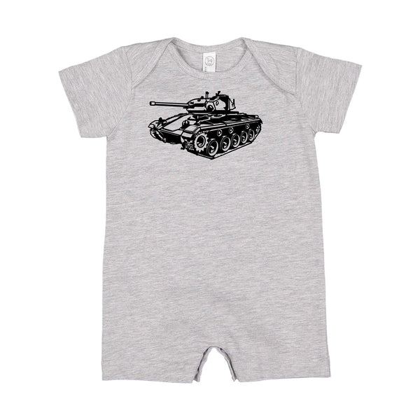 ARMY TANK - Minimalist Design - Short Sleeve / Shorts - One Piece Baby Romper
