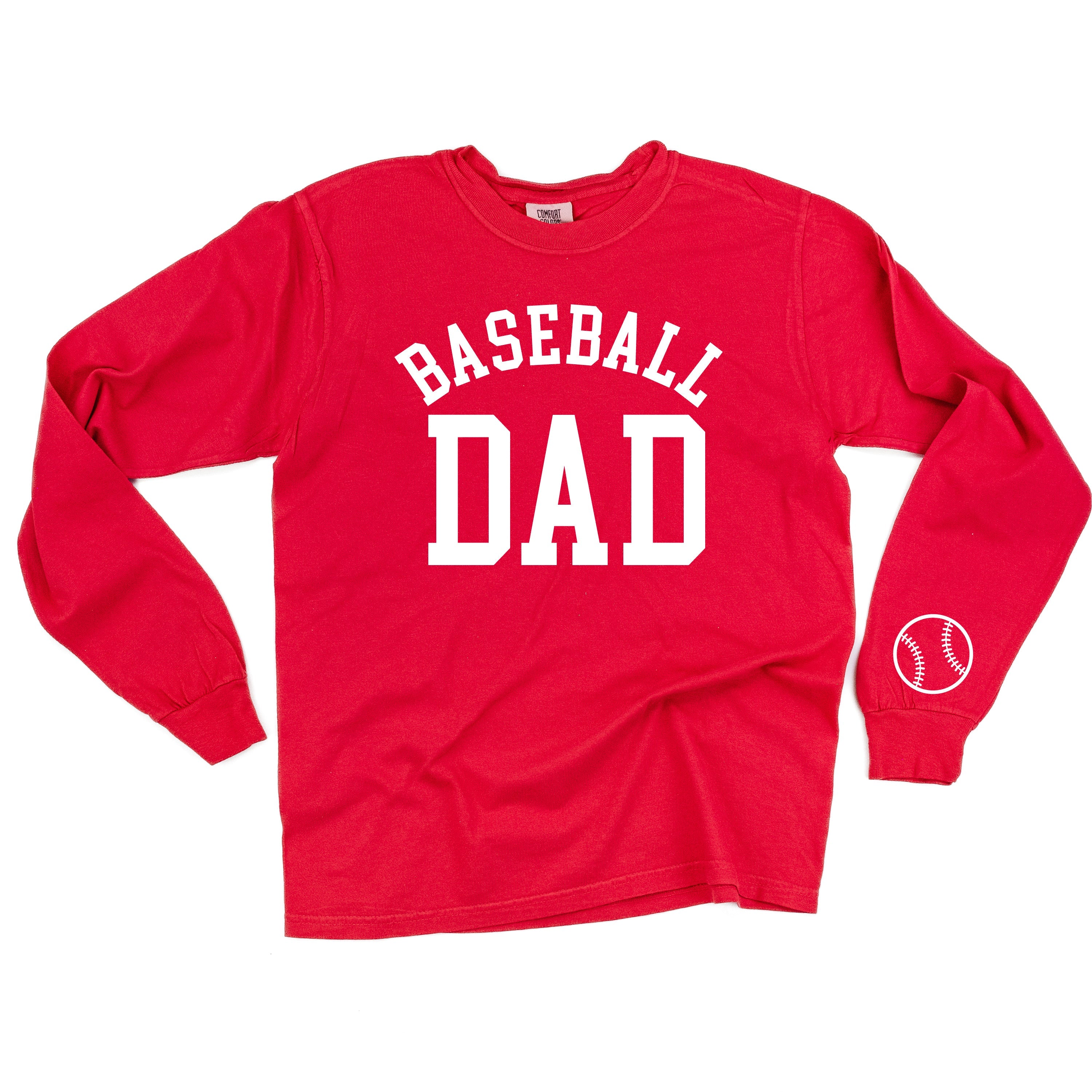 Baseball Dad (wd) - LONG SLEEVE Comfort Colors Tee Little Mama Shirt Shop