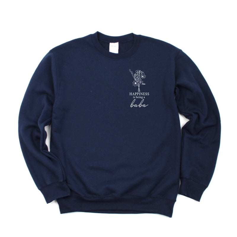 Bouquet Style - Happiness is Being a BABA - BASIC FLEECE CREWNECK