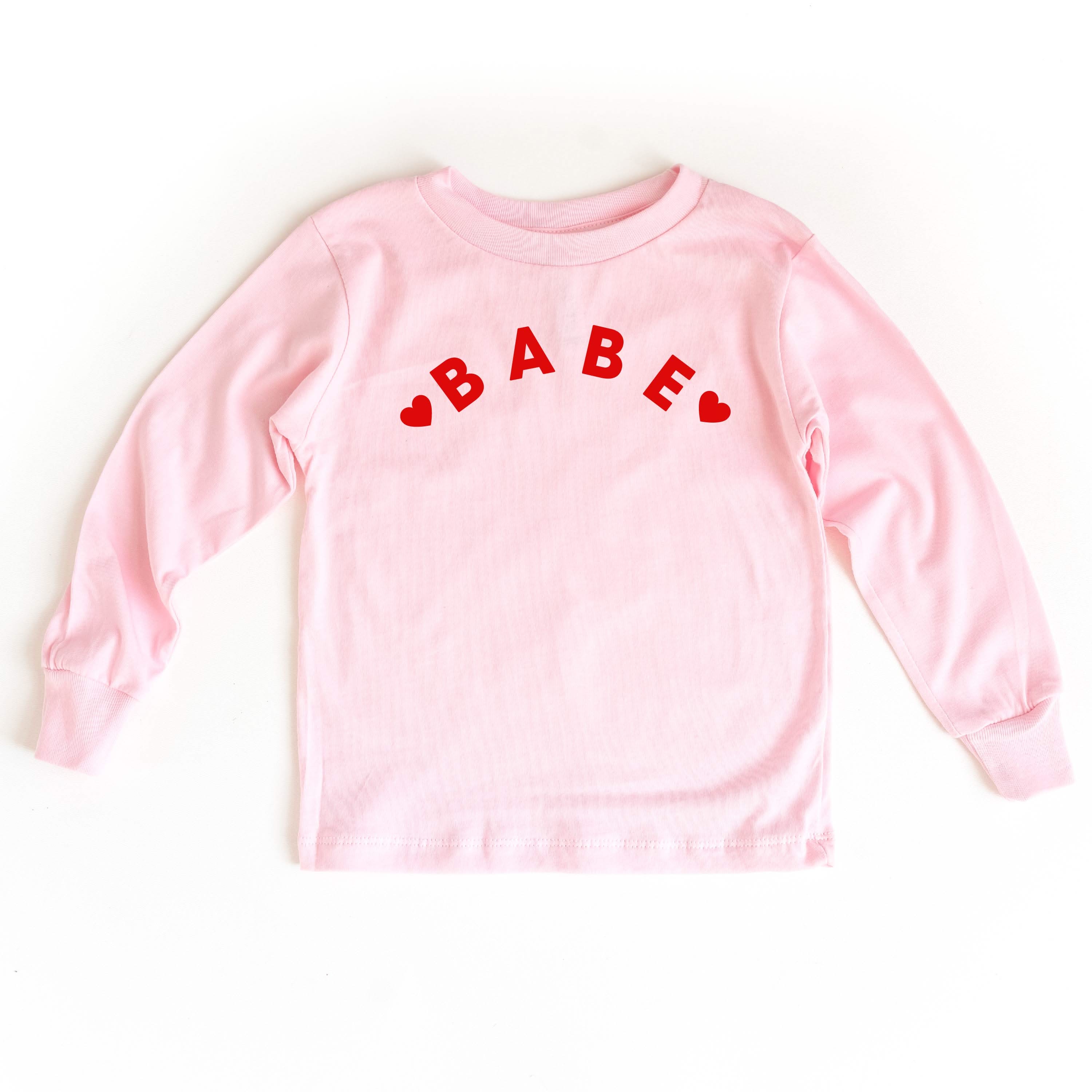Babe (Two Hearts)  - Child LONG SLEEVE Tee Little Mama Shirt Shop
