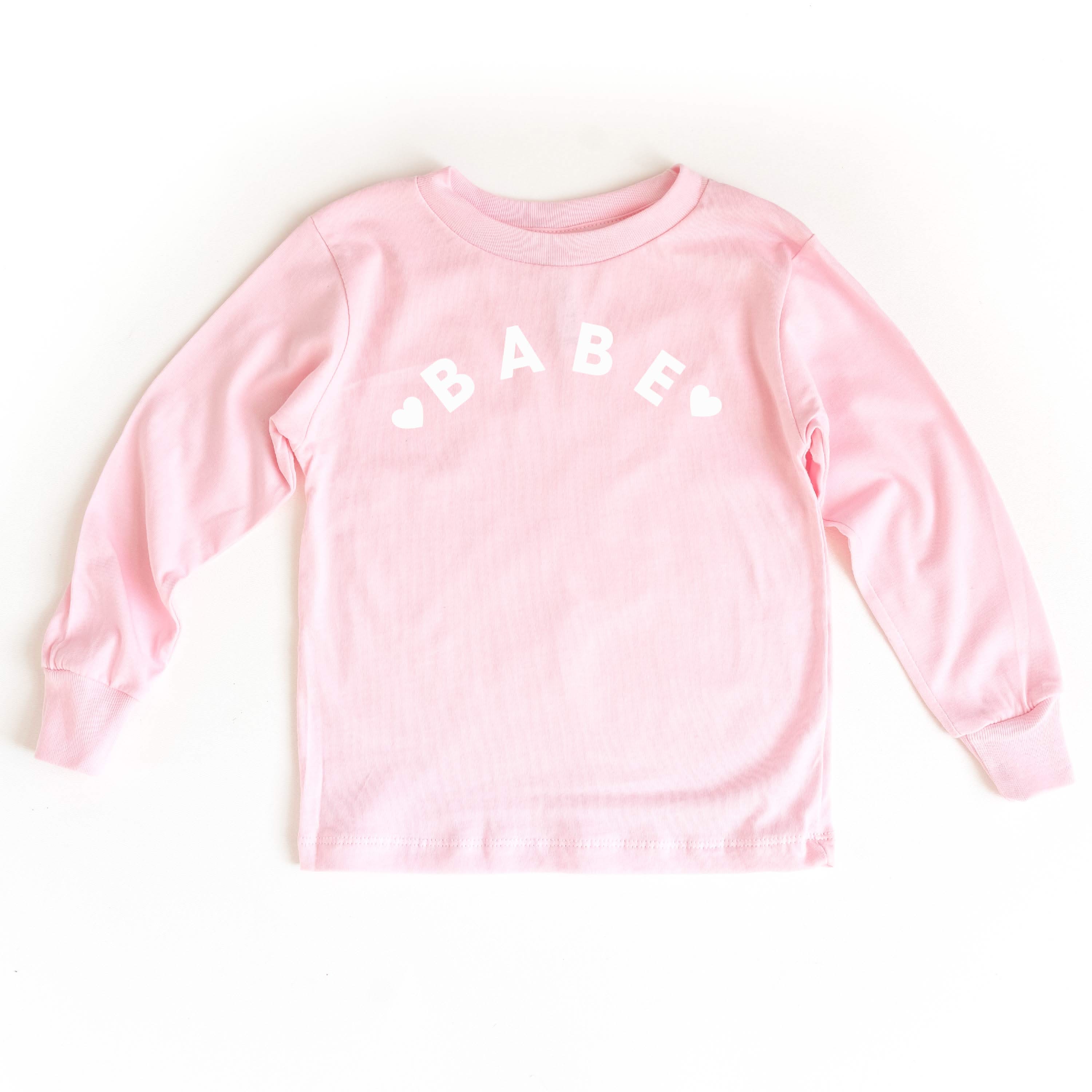 Babe (Two Hearts)  - Child LONG SLEEVE Tee Little Mama Shirt Shop