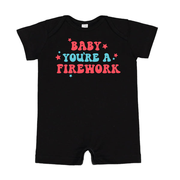 BABY YOU'RE A FIREWORK - Short Sleeve / Shorts - One Piece Baby Romper