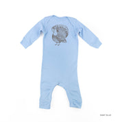 Thanksgiving Turkey Sketch - Baby Sleeper Little Mama Shirt Shop