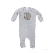 Thanksgiving Turkey Sketch - Baby Sleeper Little Mama Shirt Shop