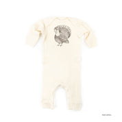 Thanksgiving Turkey Sketch - Baby Sleeper Little Mama Shirt Shop