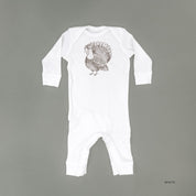 Thanksgiving Turkey Sketch - Baby Sleeper Little Mama Shirt Shop