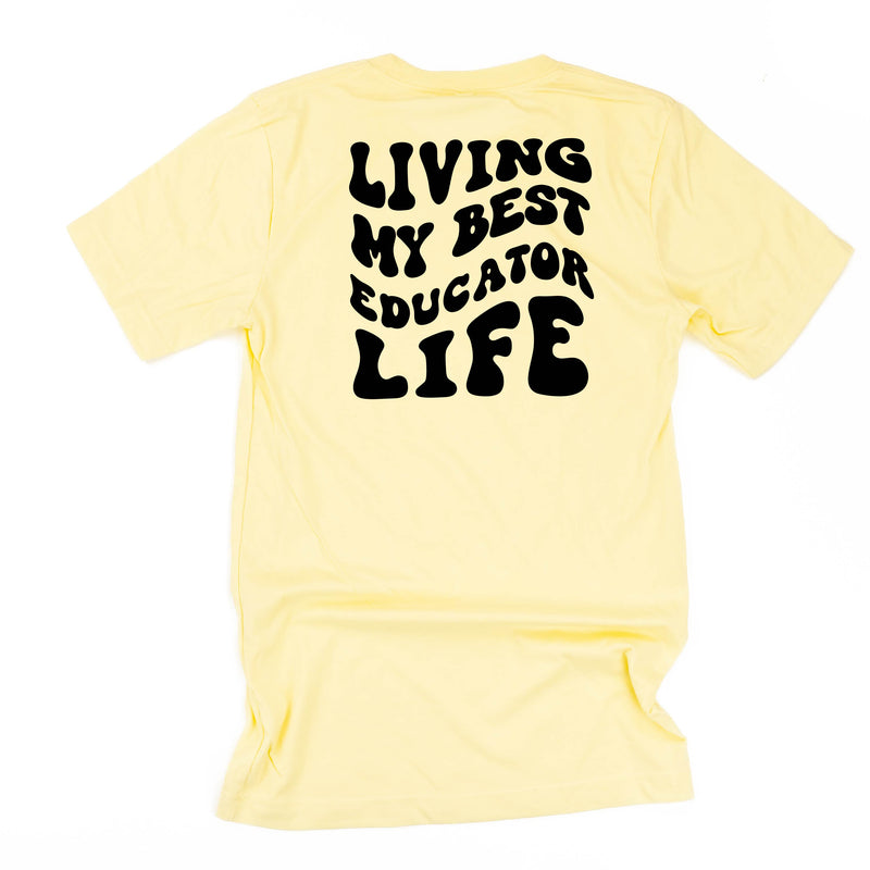 Living My Best Educator Life (w/ Pocket Melty Smiley) - Unisex Tee
