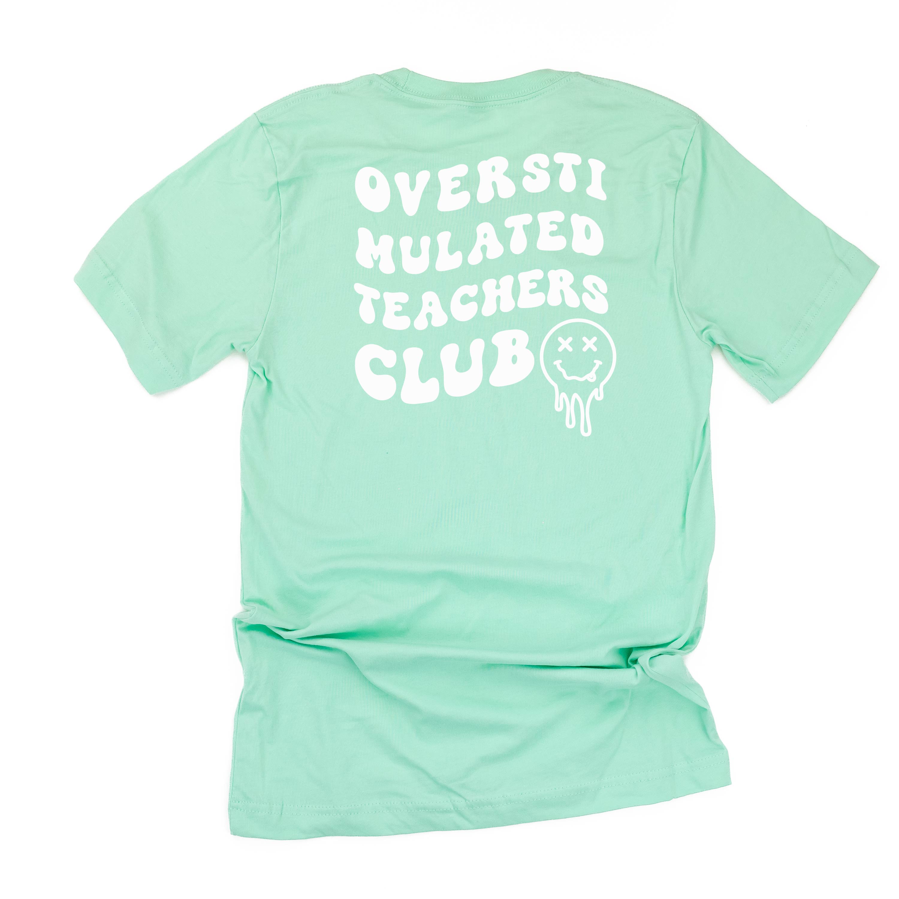 Overstimulated Teachers Club - Melty X Squiggle Smiley (pf & b) - Unisex Tee Little Mama Shirt Shop