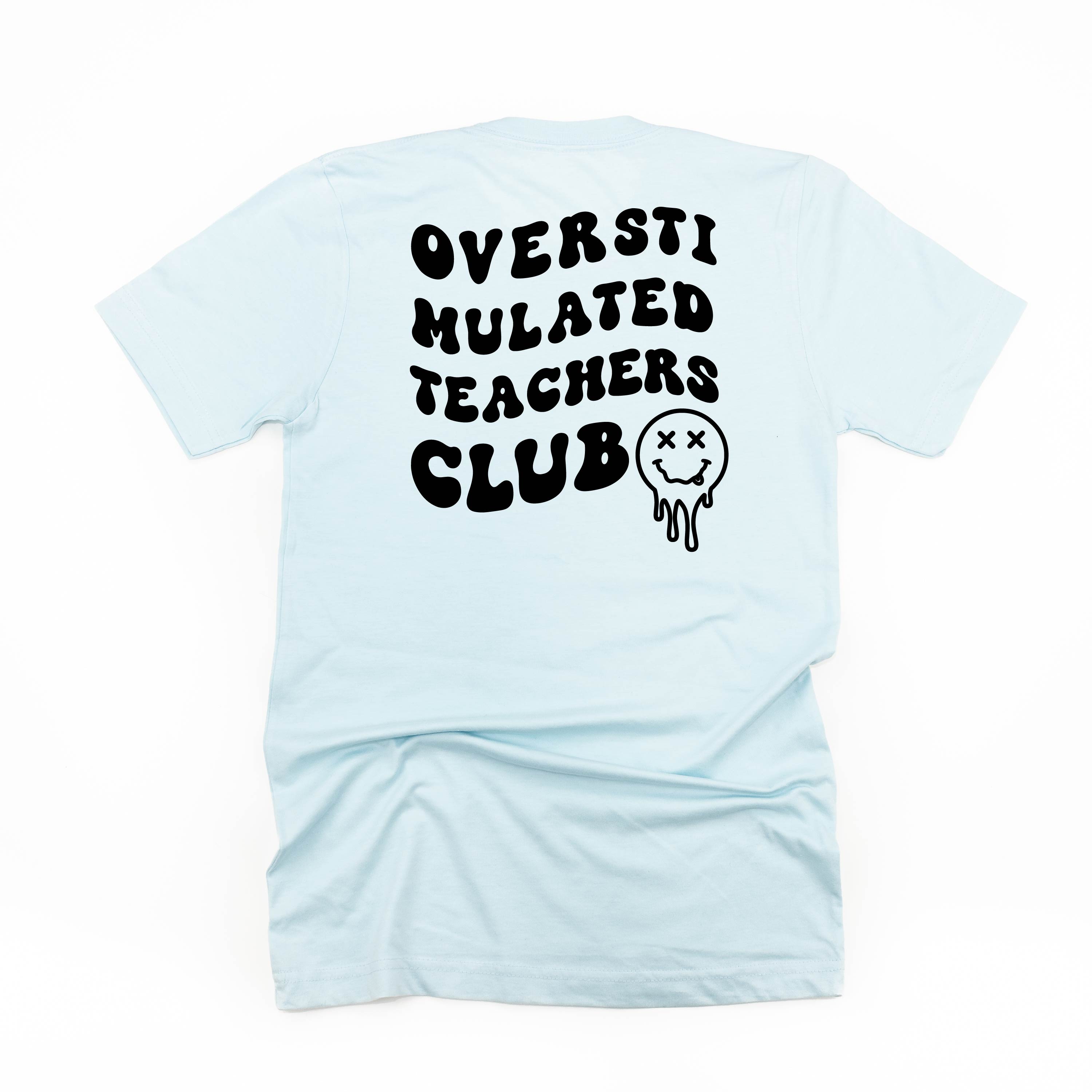 Overstimulated Teachers Club - Melty X Squiggle Smiley (pf & b) - Unisex Tee Little Mama Shirt Shop
