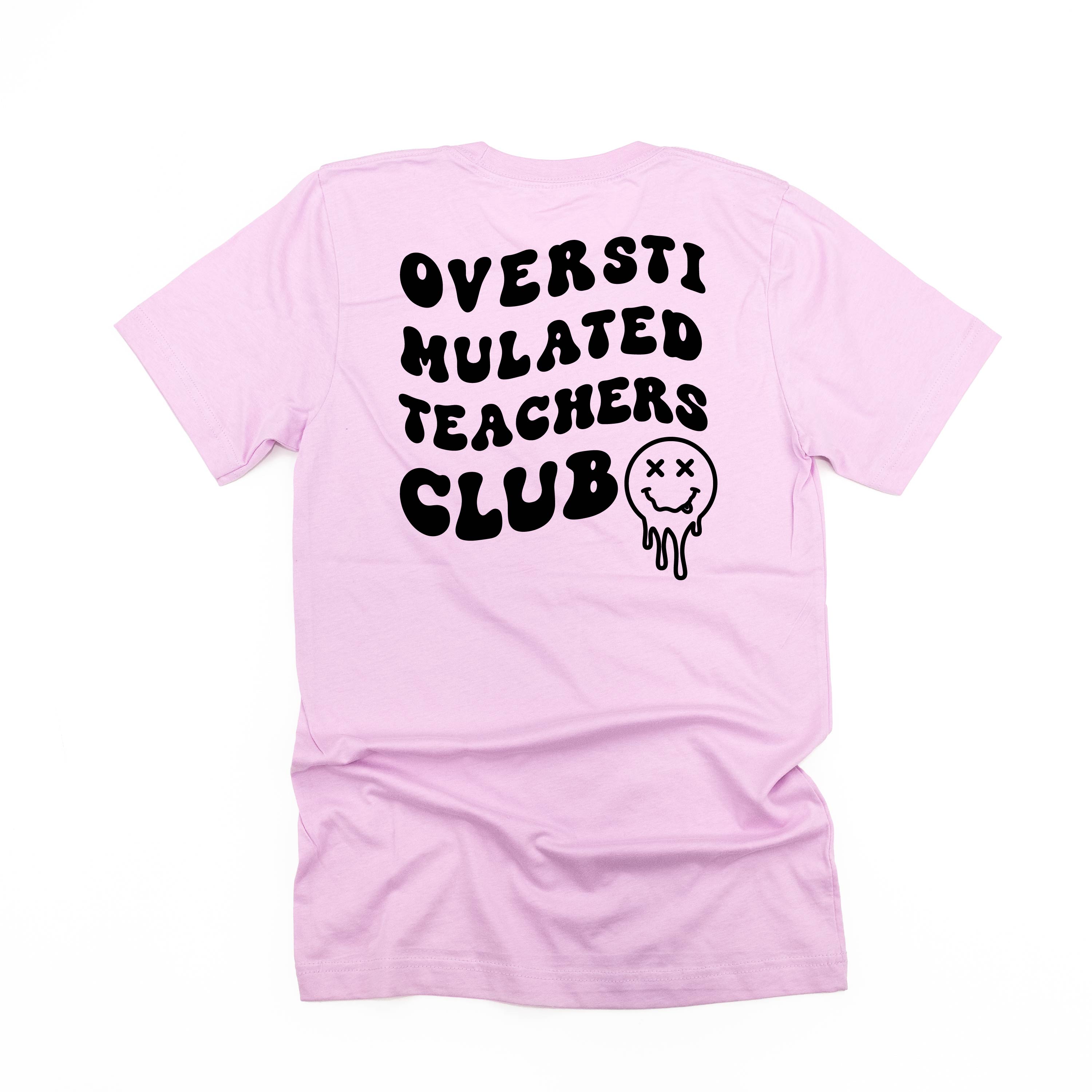 Overstimulated Teachers Club - Melty X Squiggle Smiley (pf & b) - Unisex Tee Little Mama Shirt Shop