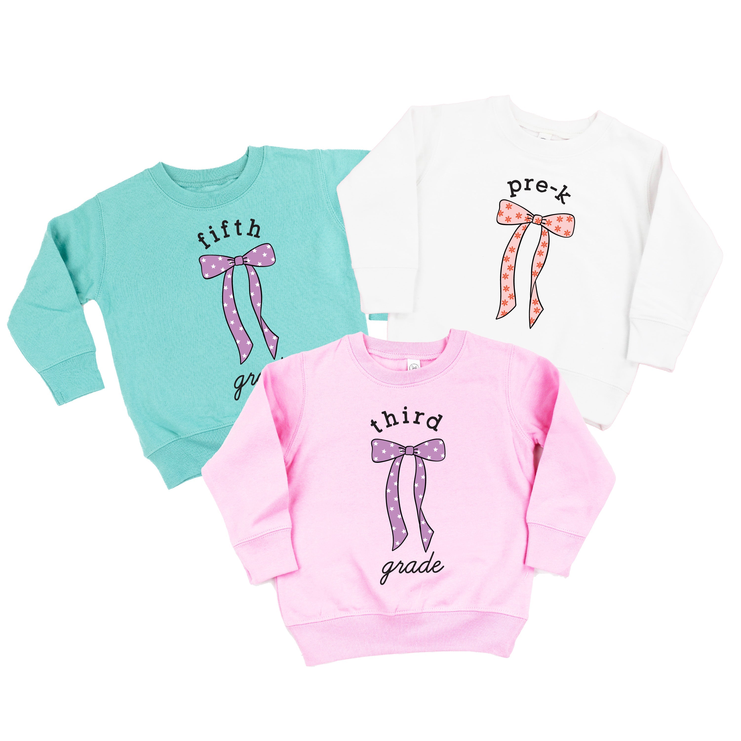 Back to School Bows - (Choose Your Grade) - Child Sweater Little Mama Shirt Shop