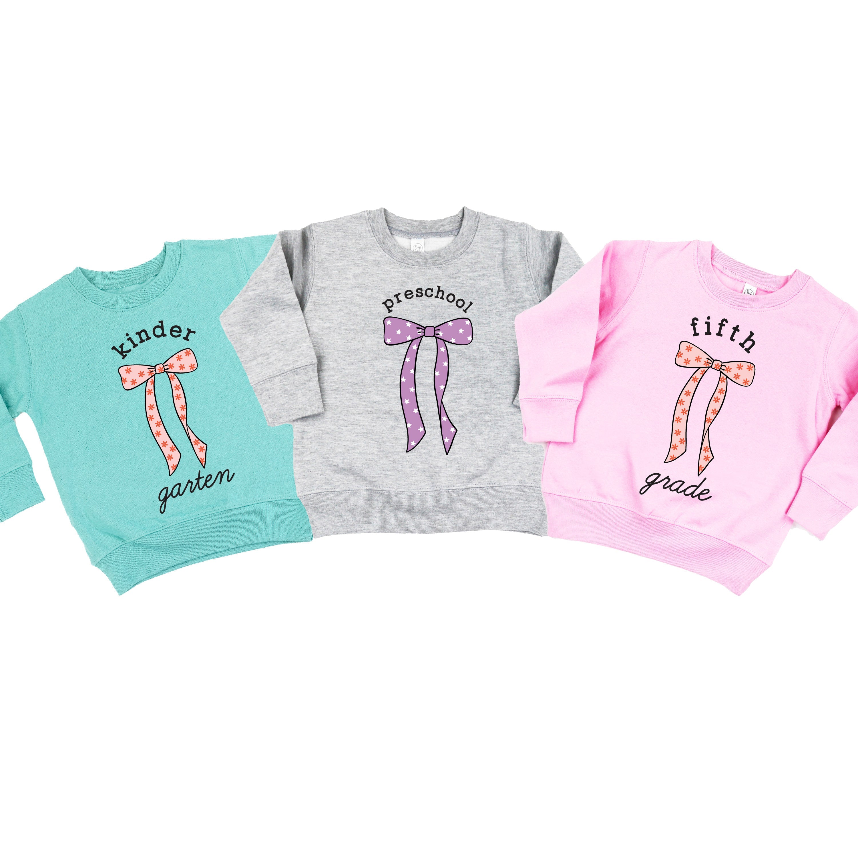 Back to School Bows - (Choose Your Grade) - Child Sweater Little Mama Shirt Shop