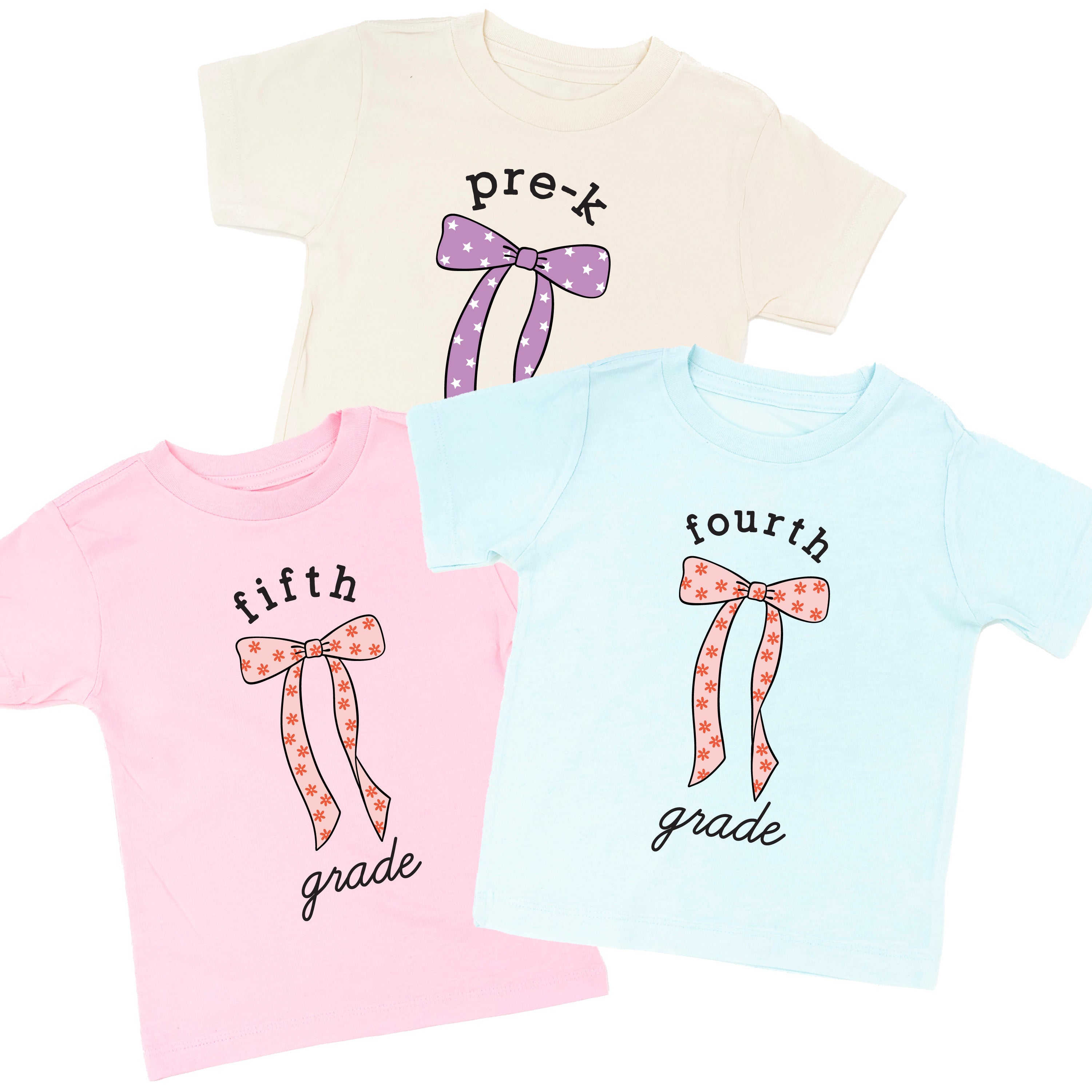 Back to School Bows - (Choose Your Grade) - Child Tee Little Mama Shirt Shop