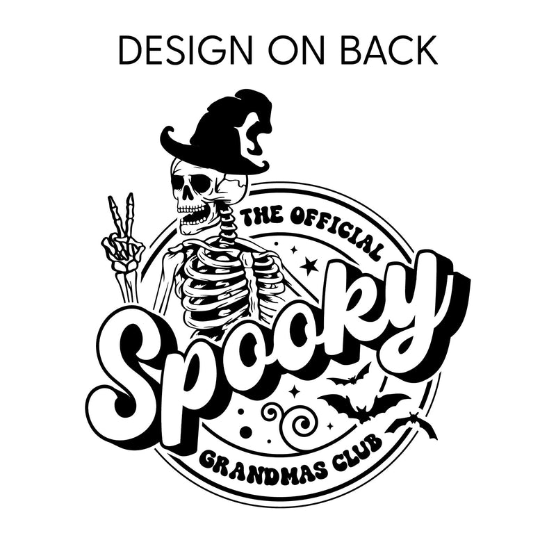 The Official Spooky Grandmas Club - Pocket Design on Front w/ Full Design on Back - Unisex Tee