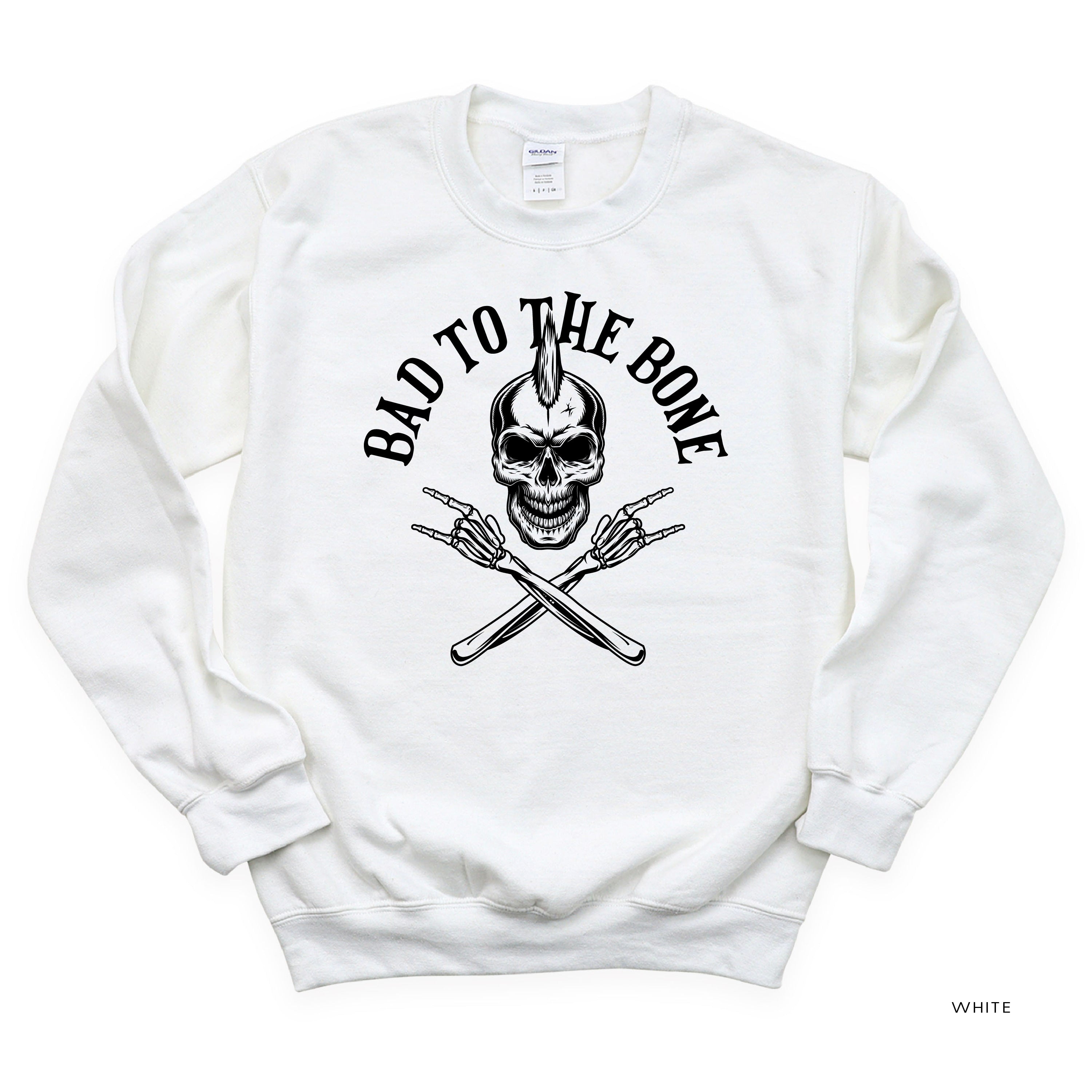 Bad to the Bone - Basic Fleece Crewneck Little Mama Shirt Shop LLC
