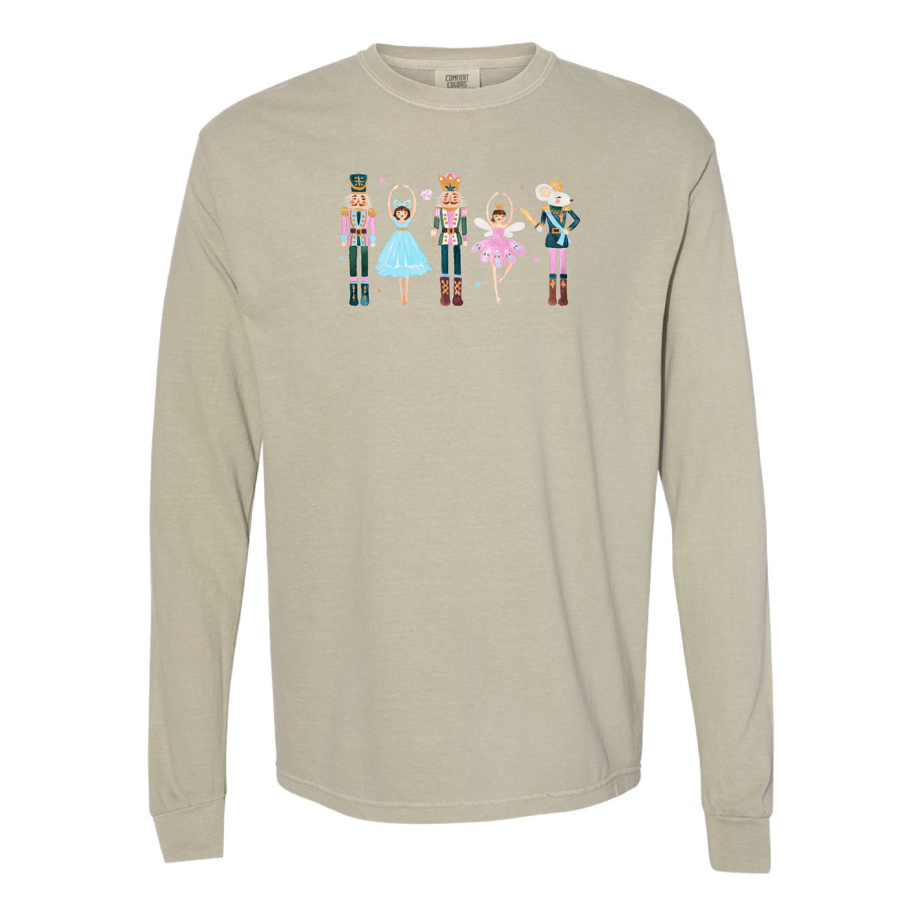 Ballerina - Whimsical Nutcracker - LONG SLEEVE Comfort Colors Tee Little Mama Shirt Shop