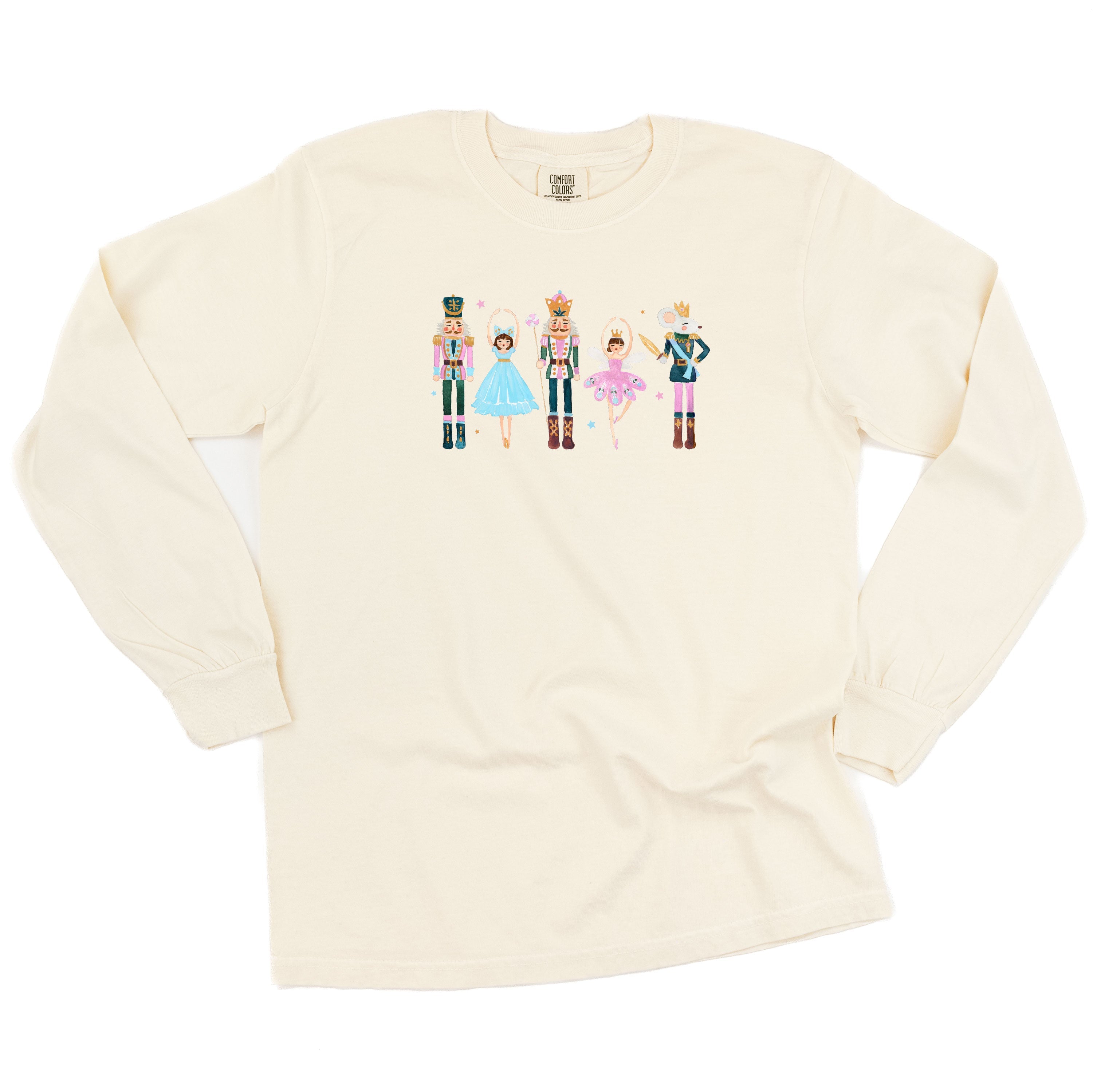 Ballerina - Whimsical Nutcracker - LONG SLEEVE Comfort Colors Tee Little Mama Shirt Shop