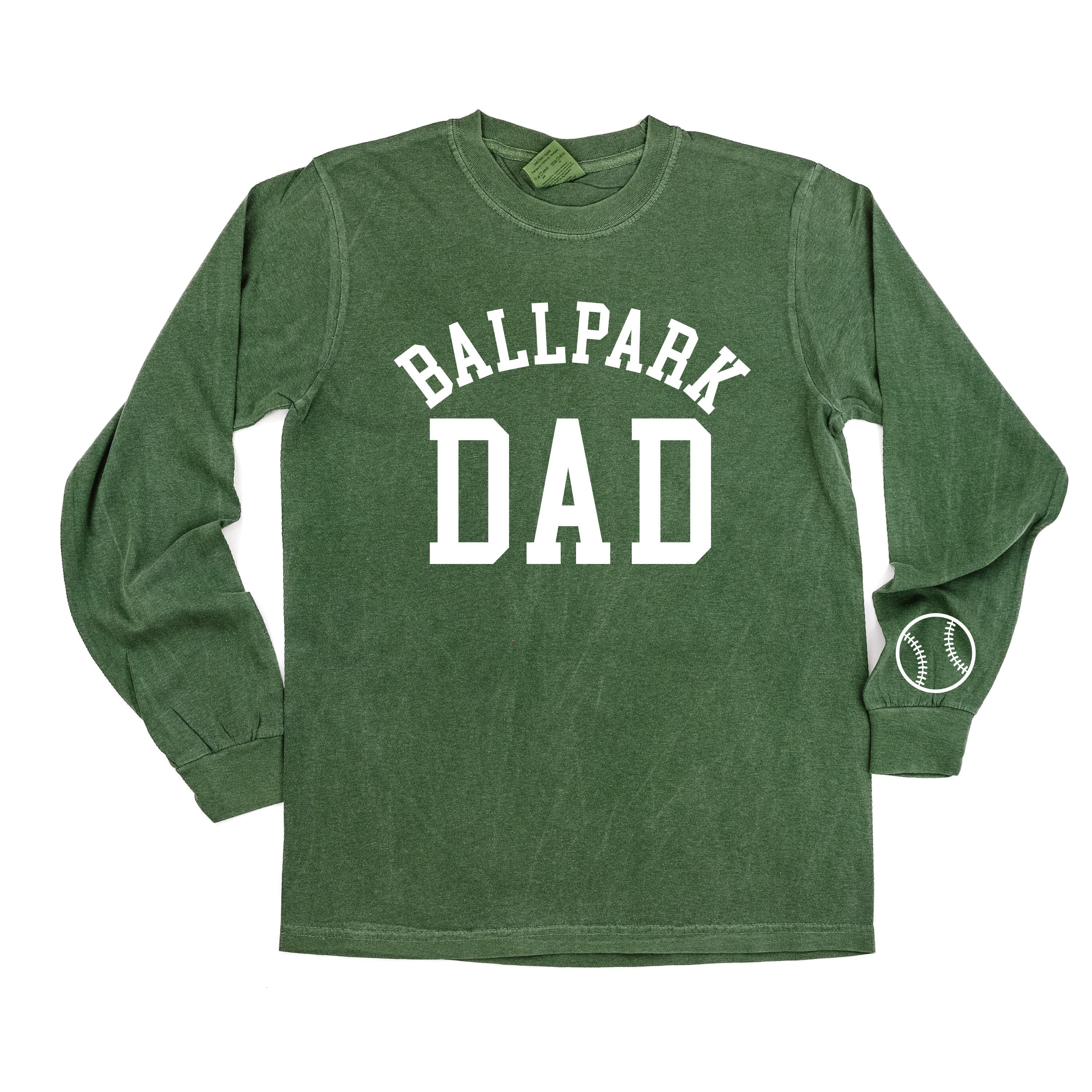 Ballpark Dad (wd) - LONG SLEEVE Comfort Colors Tee Little Mama Shirt Shop