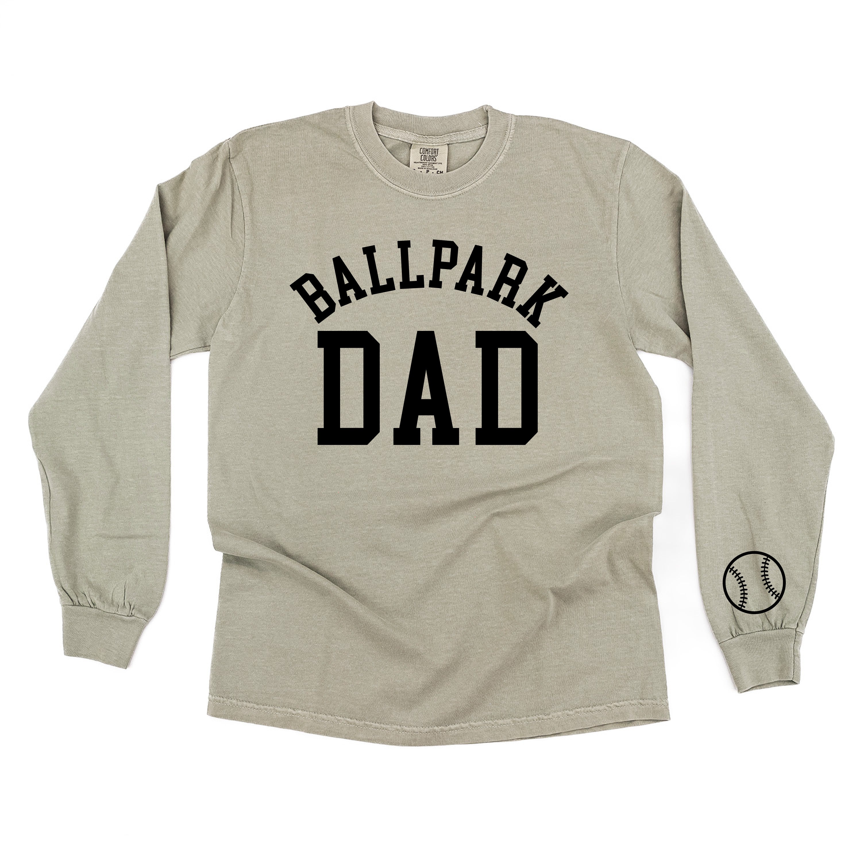Ballpark Dad (wd) - LONG SLEEVE Comfort Colors Tee Little Mama Shirt Shop