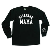 Ballpark Mama (wd) - LONG SLEEVE Comfort Colors Tee Little Mama Shirt Shop
