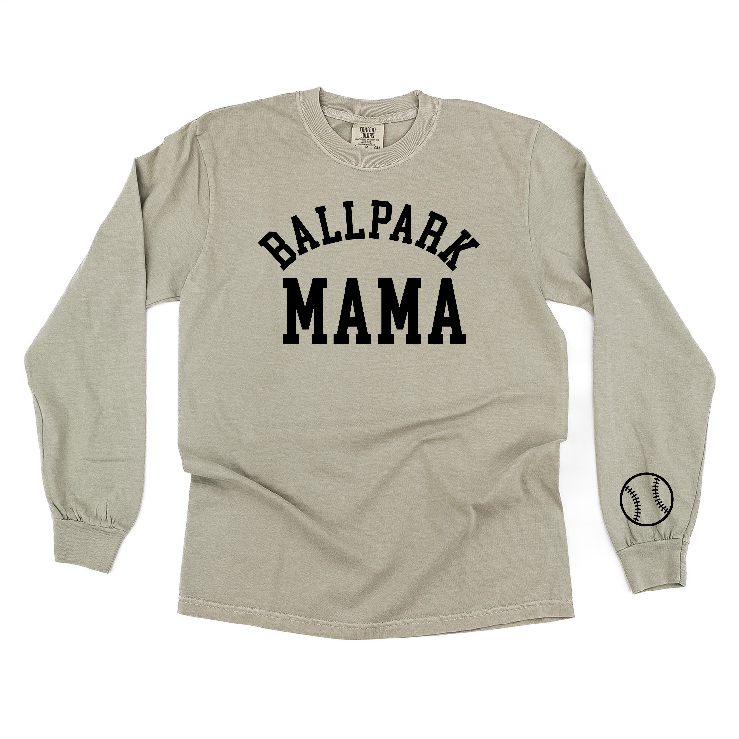 Ballpark Mama (wd) - LONG SLEEVE Comfort Colors Tee Little Mama Shirt Shop