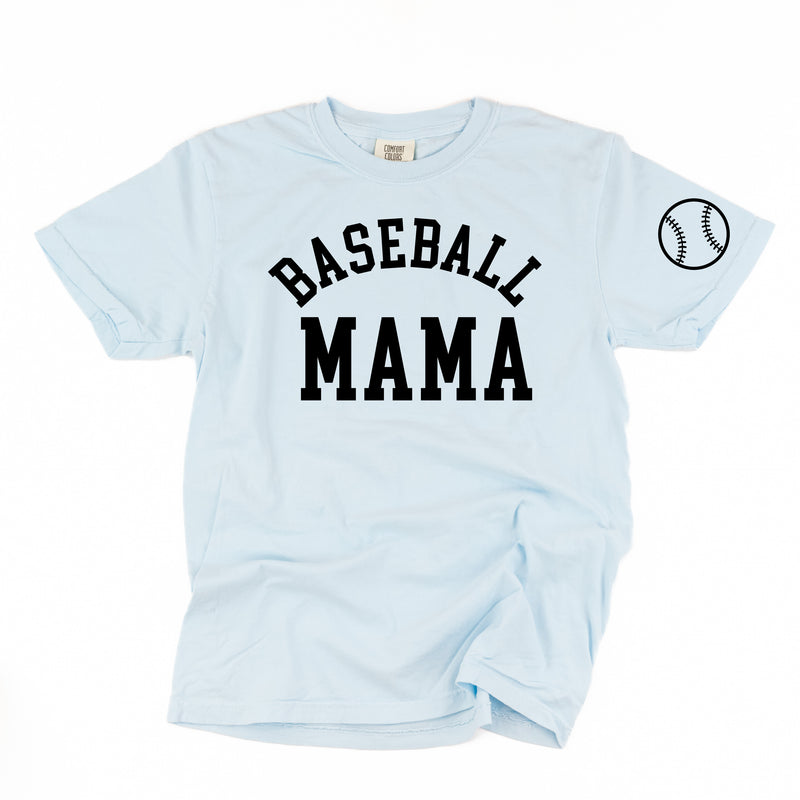 Baseball Mama - Baseball Detail on Sleeve - SHORT SLEEVE COMFORT COLORS TEE
