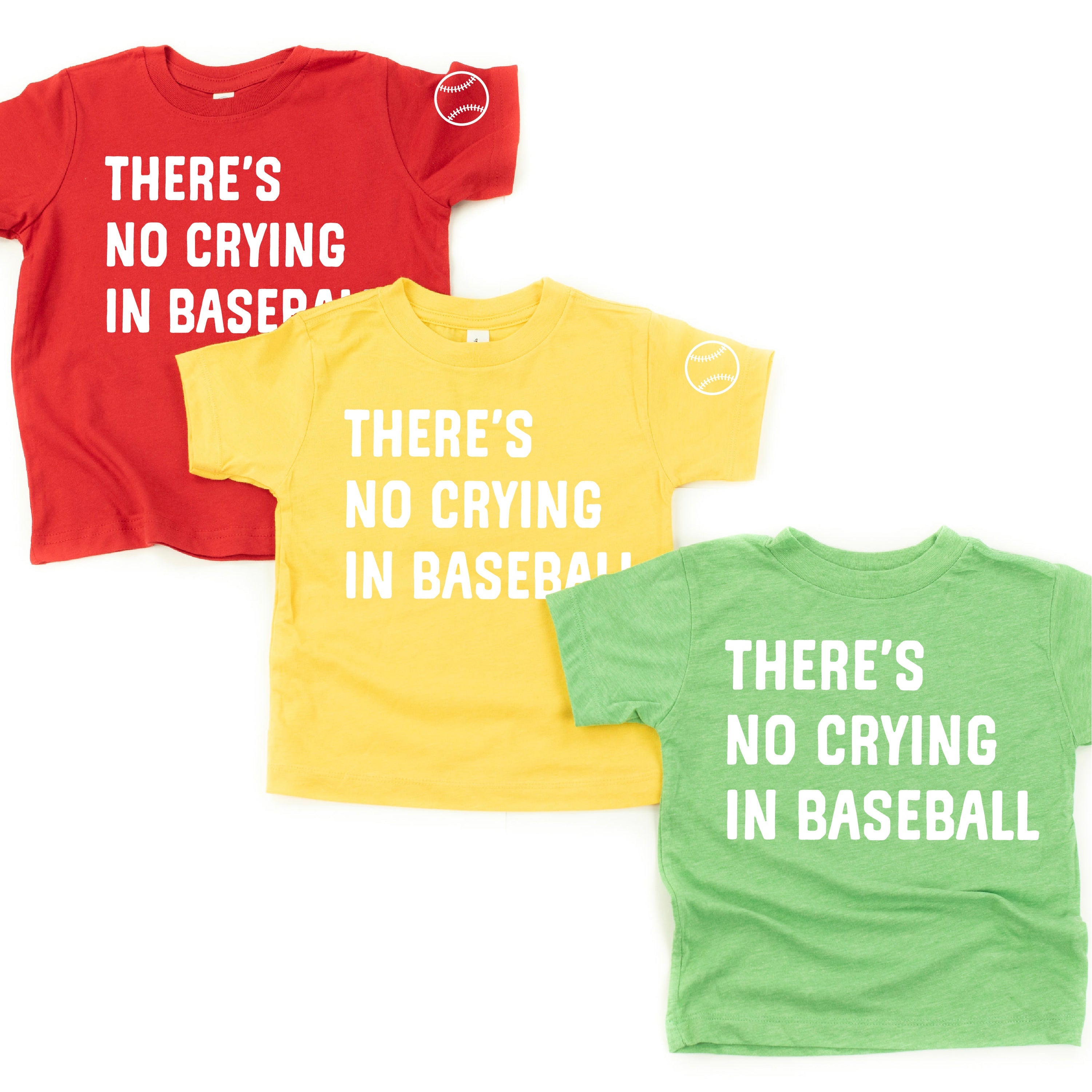 There's No Crying In Baseball (sd) - Custom Number (back) - Child Tee Little Mama Shirt Shop