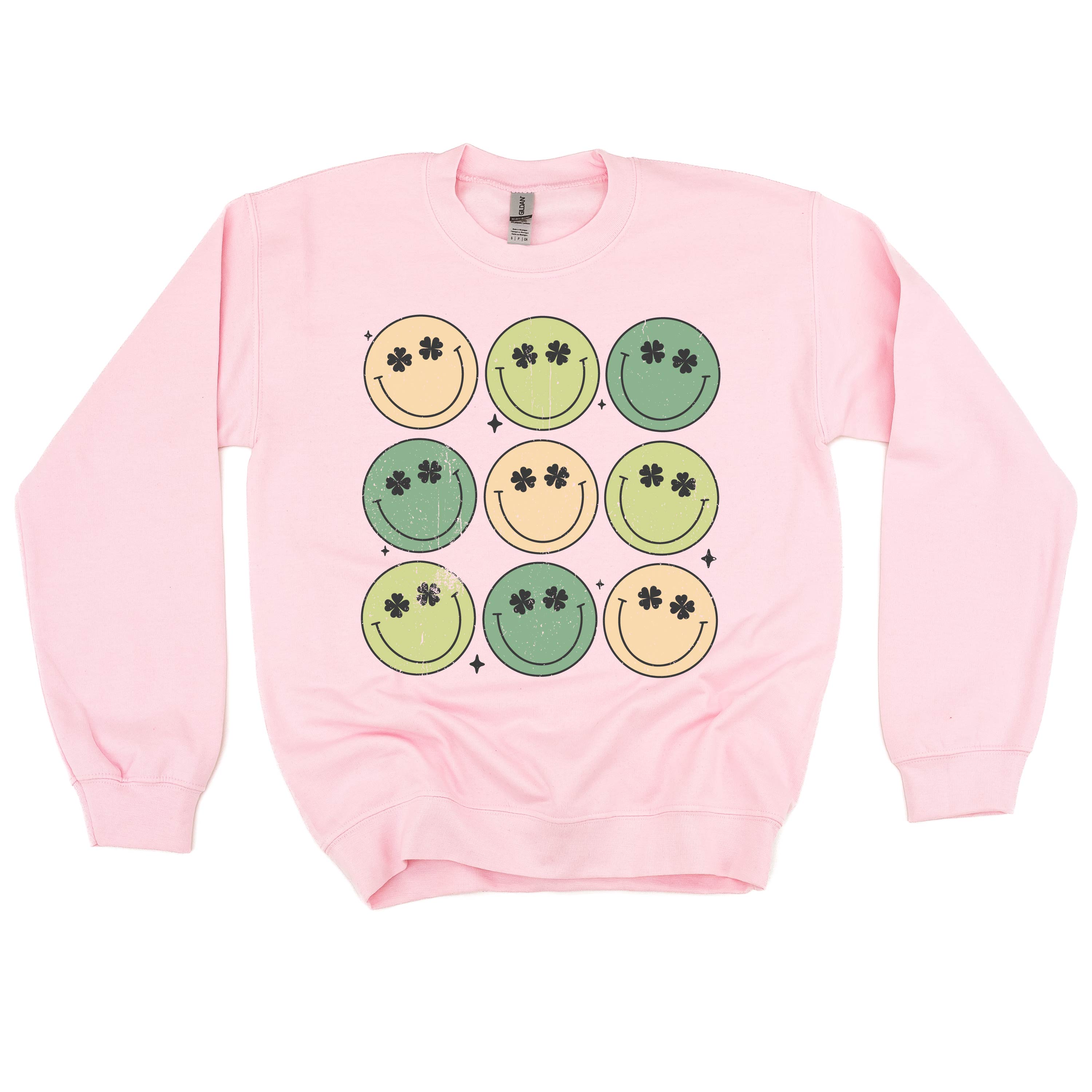 3x3 - St. Patrick's Day Smilies - BASIC Fleece Little Mama Shirt Shop LLC