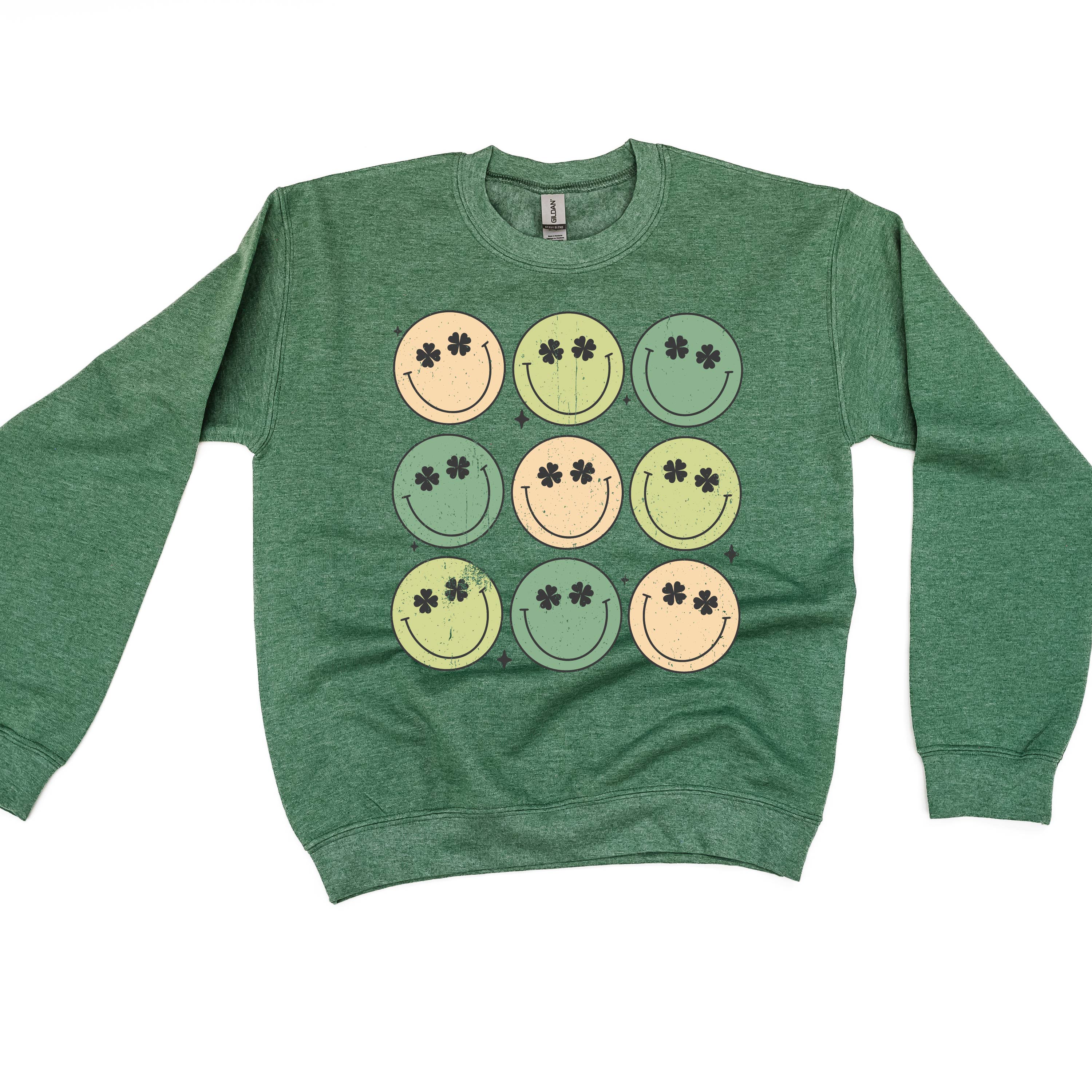 3x3 - St. Patrick's Day Smilies - BASIC Fleece Little Mama Shirt Shop LLC