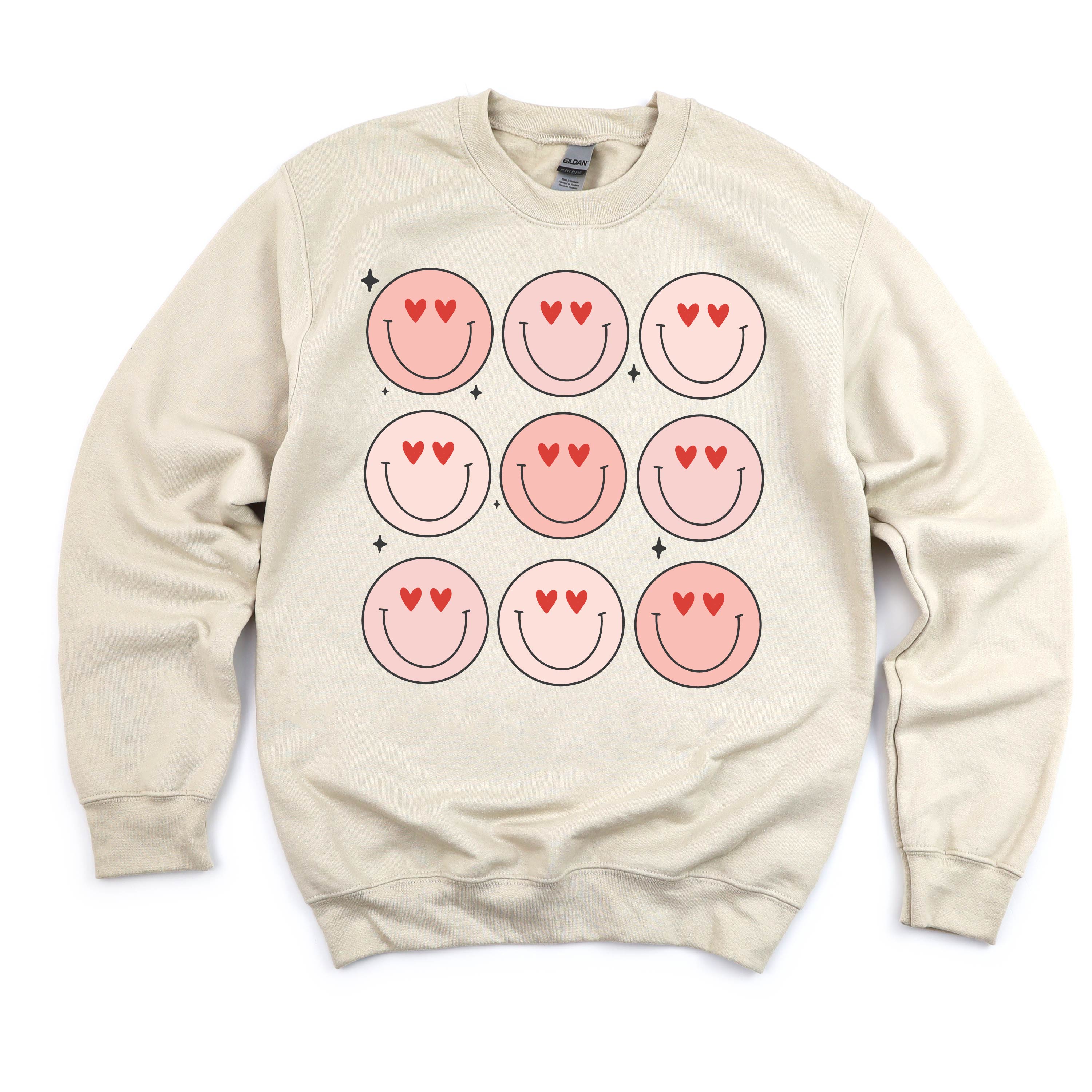 3x3 Heart Eye Smileys - Basic Fleece Little Mama Shirt Shop LLC