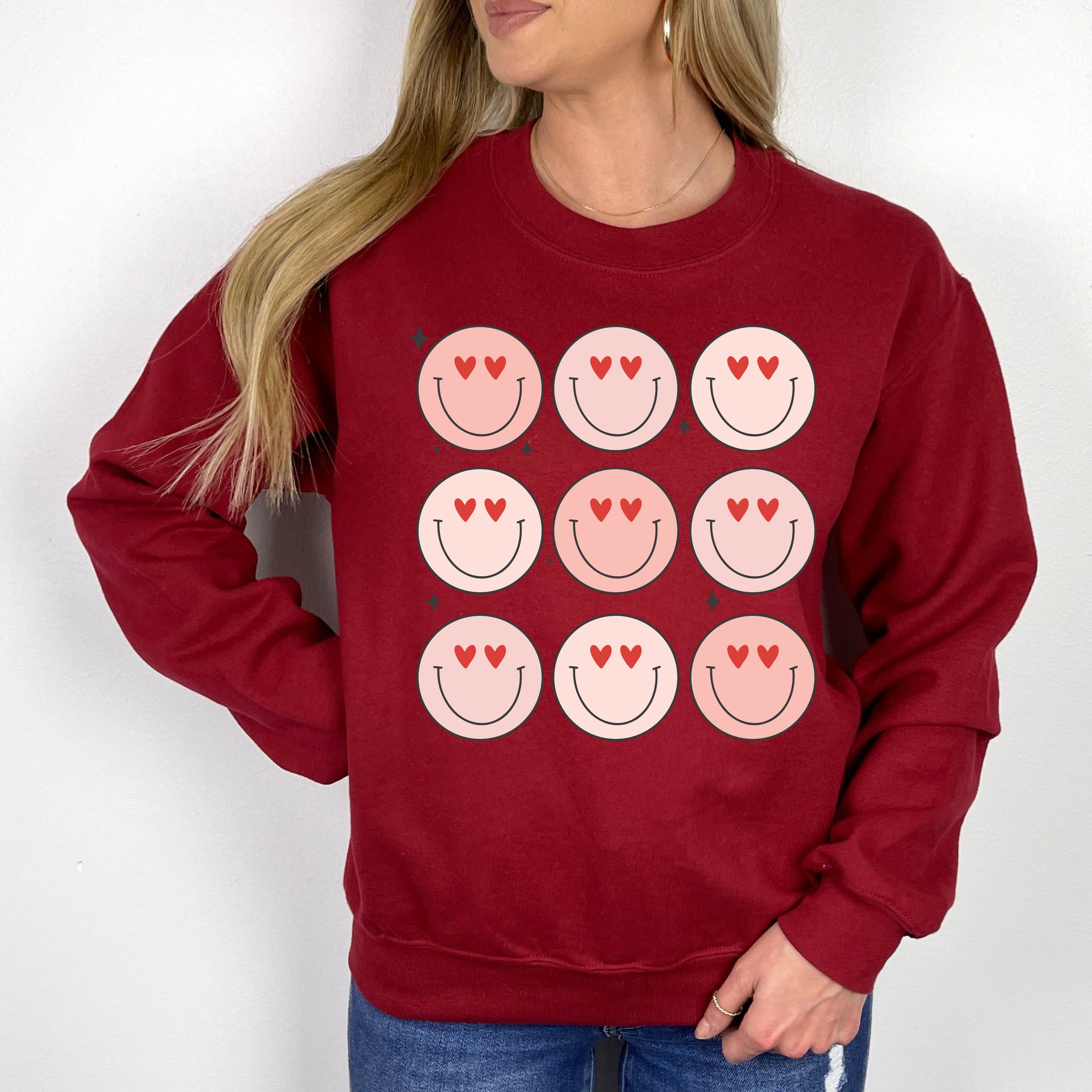 3x3 Heart Eye Smileys - Basic Fleece Little Mama Shirt Shop LLC
