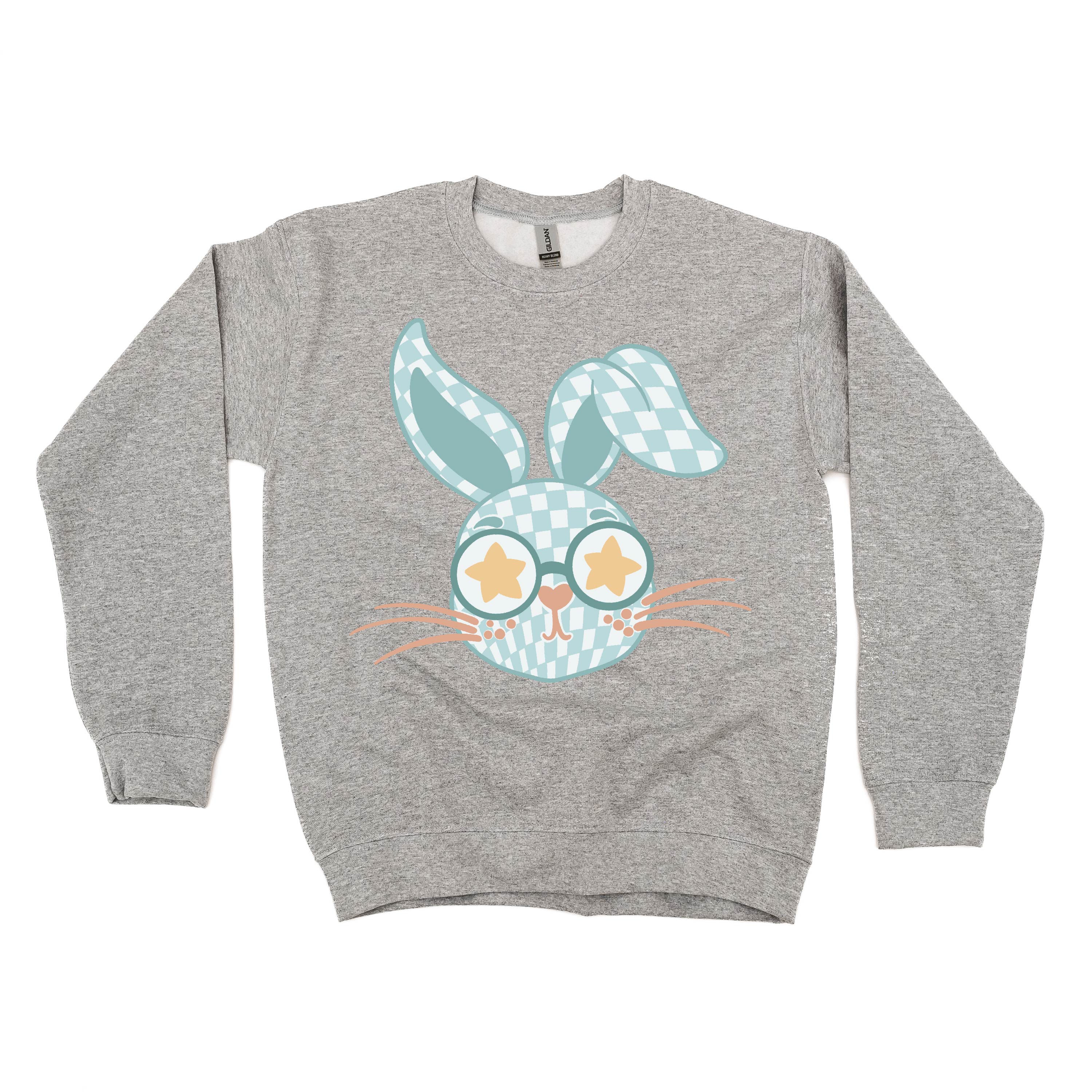 Blue Checkered Bunny - BASIC Fleece Little Mama Shirt Shop LLC