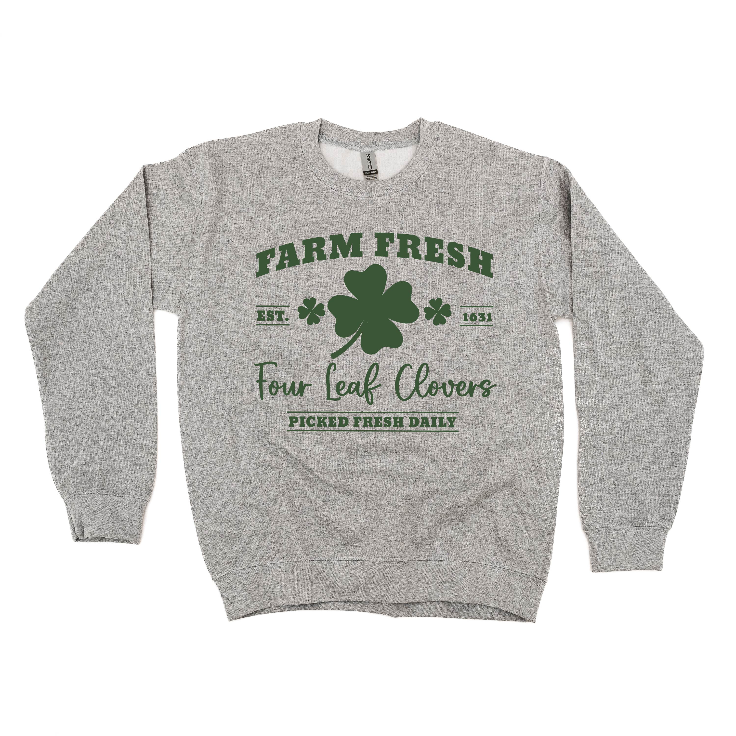 Farm Fresh Four Leaf Clovers - BASIC Fleece Little Mama Shirt Shop LLC