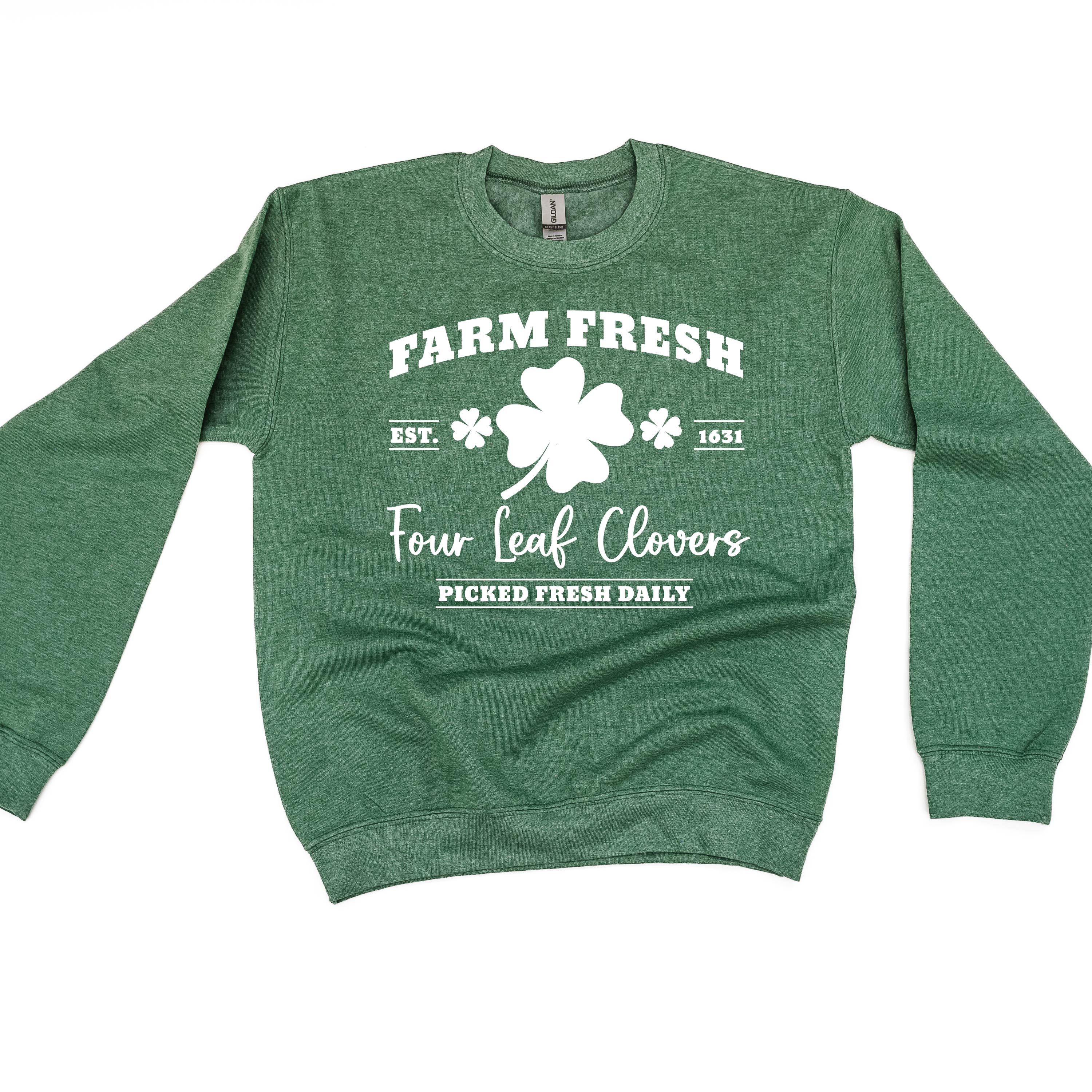 Farm Fresh Four Leaf Clovers - BASIC Fleece Little Mama Shirt Shop LLC