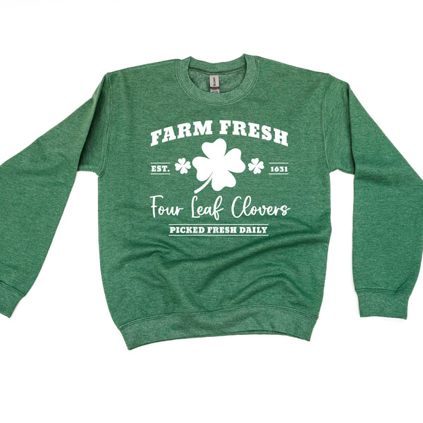 Farm Fresh Four Leaf Clovers - BASIC FLEECE CREWNECK