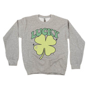 Green Oversized Lucky Shamrock - BASIC Fleece Little Mama Shirt Shop LLC