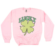 Green Oversized Lucky Shamrock - BASIC Fleece Little Mama Shirt Shop LLC