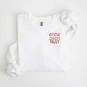 Grow Your Own Way (Pocket Front) w/ Mushrooms on Back - BASIC FLEECE CREWNECK