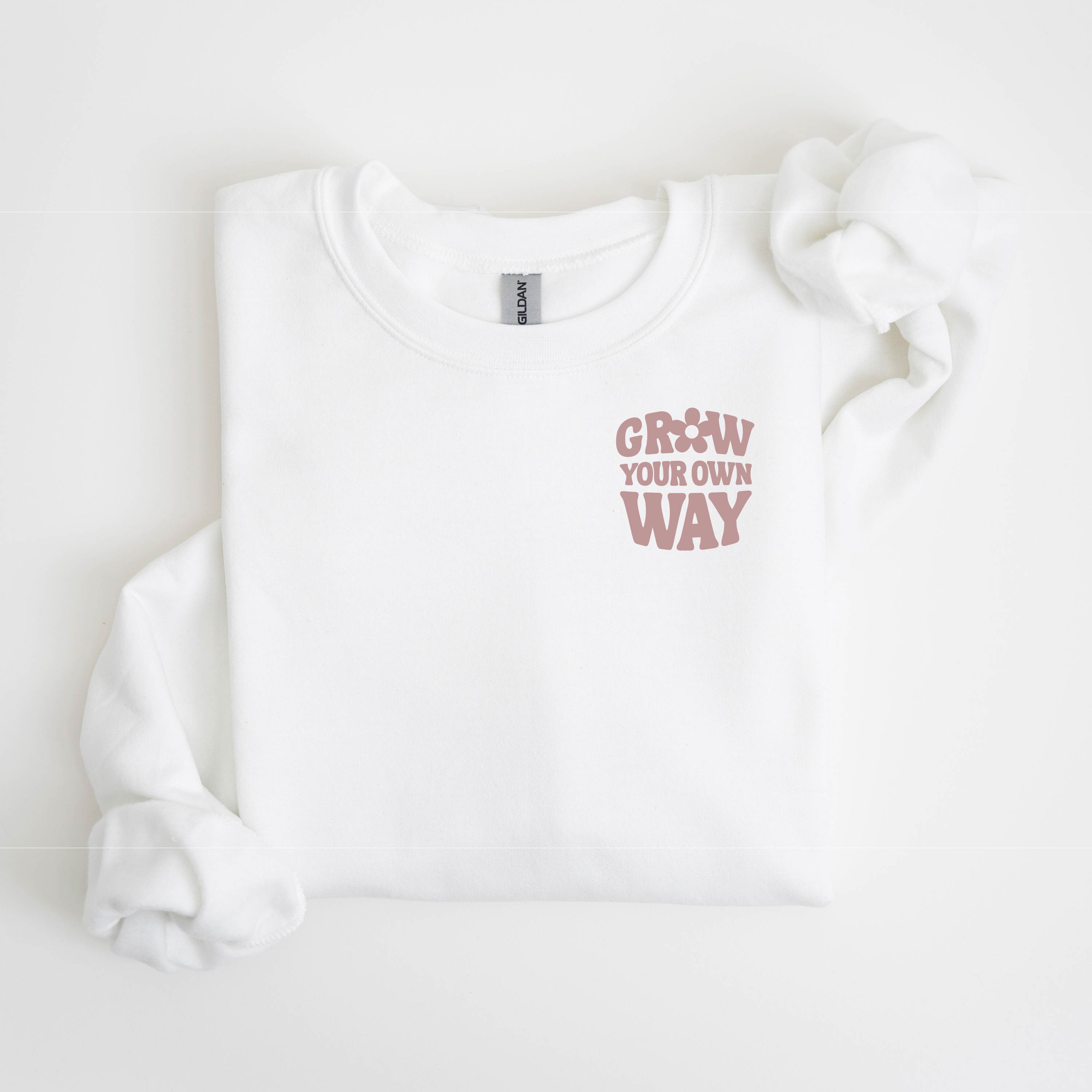 Grow Your Own Way (Pocket Front) w/ Mushrooms on Back - BASIC FLEECE CREWNECK