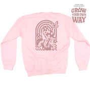 Grow Your Own Way (Pocket Front) w/ Mushrooms on Back - BASIC FLEECE CREWNECK