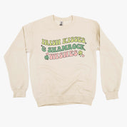 Irish Kisses & Shamrock Wishes - BASIC Fleece Little Mama Shirt Shop LLC
